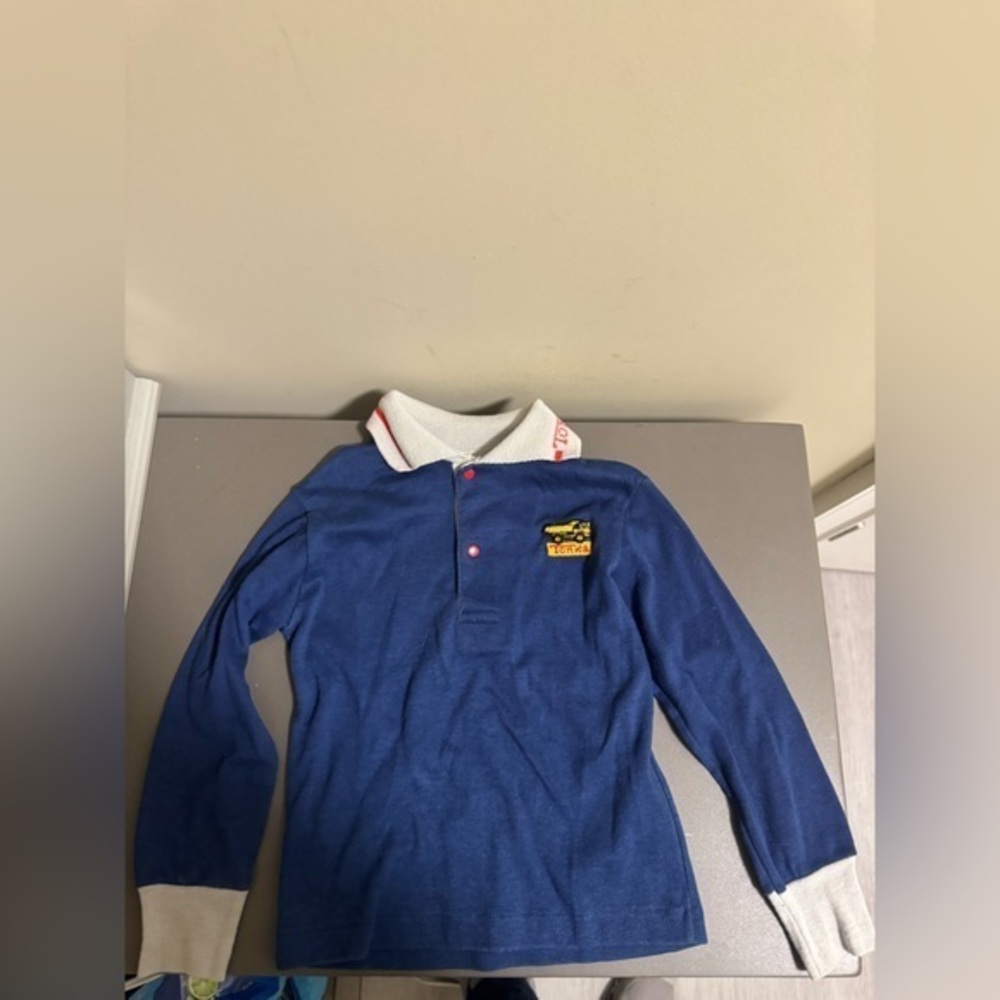 Youth Boys Vintage Tonka Long Sleeve Polo Size 4/5